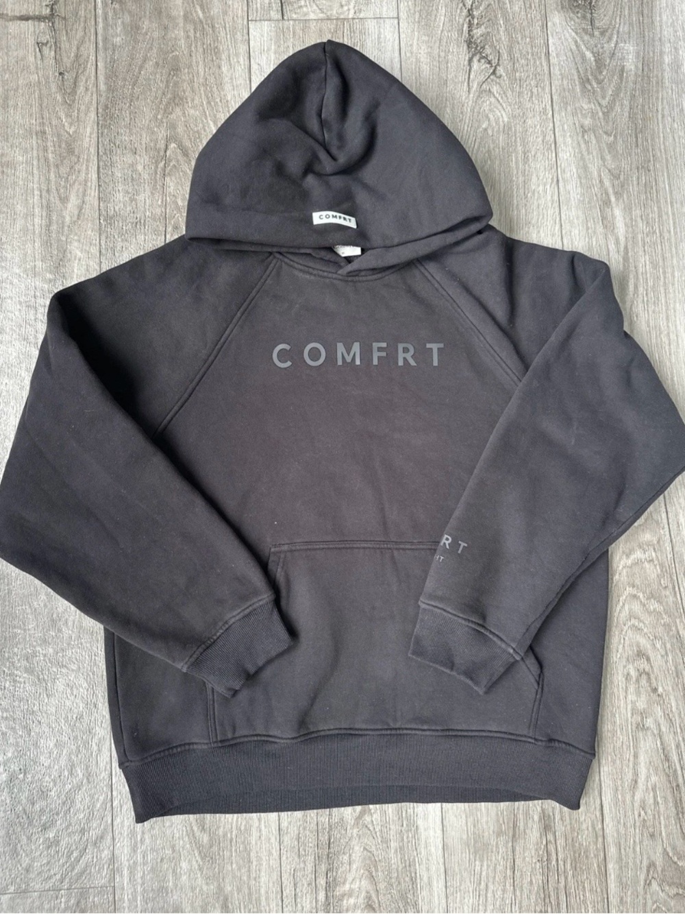 COMFRT Black Pullover Hoodie - Logo Front - Heavyweight